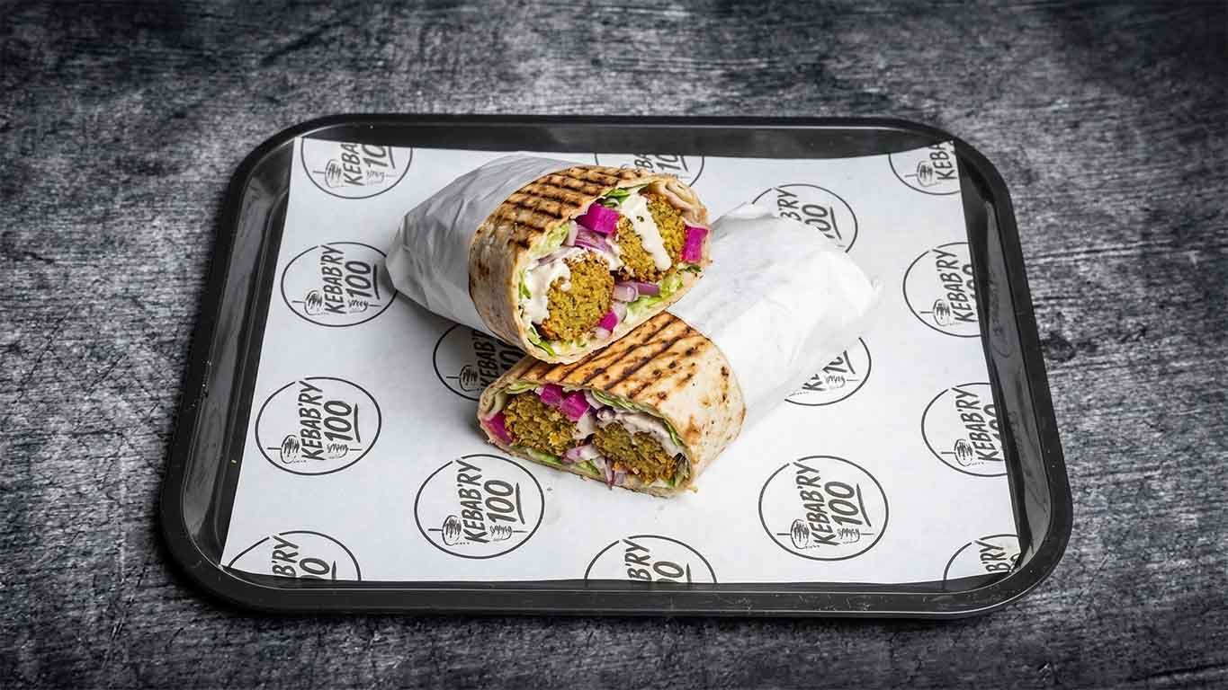 Falafel Roast Roll, vegetarischer Dürüm vom Lavastein bei Kebab'ry 100 Frankfurt